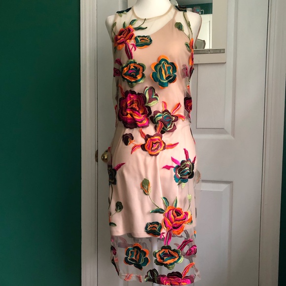 Floral embroidered dress , sleeveless Small - Picture 5 of 11